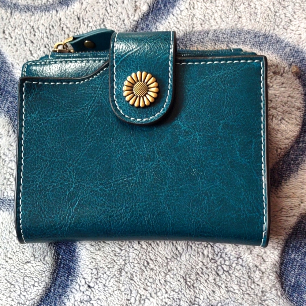 Blue Teal Wallet Billfold Card Holder